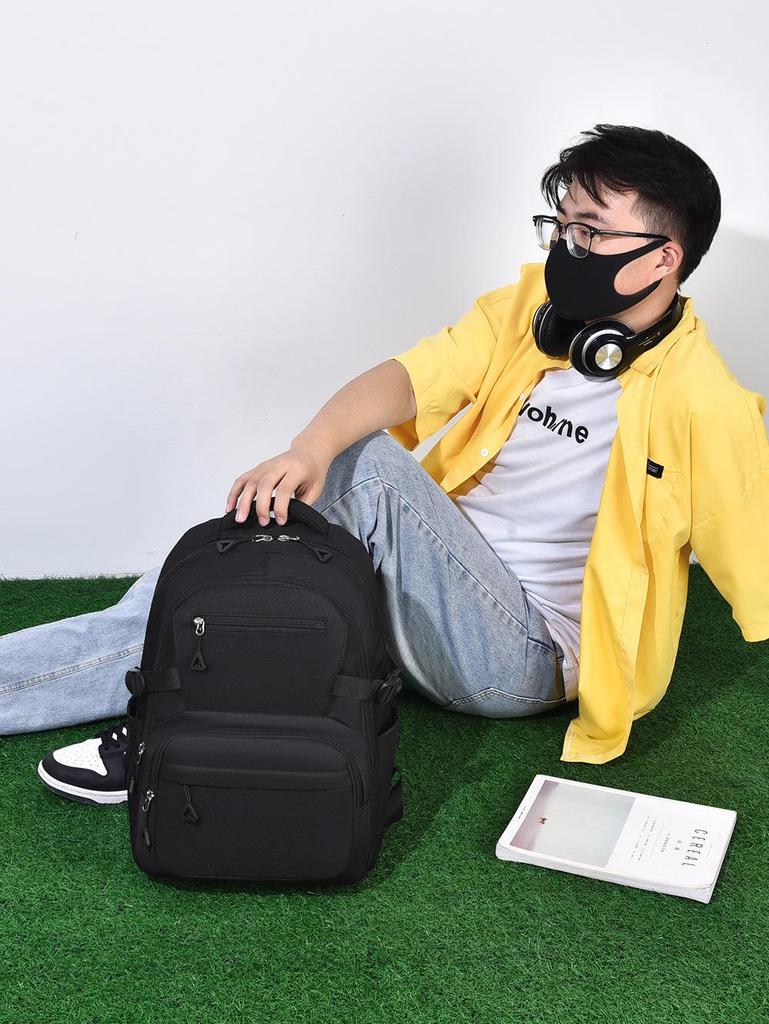 Korean Style Large Capacity Student Backpack - Simple Design for Junior High and College Students
