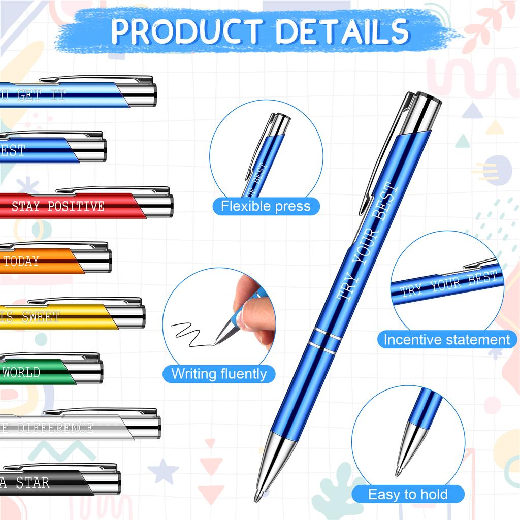 32 Pcs Employee Appreciation Gifts Inspirational Quote Pens Notepads Motivational Ballpoint Pens Small Pocket Notebook Funny Mot