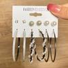 Retro Silver Color Hoop Earrings Set Butterfly Snake Drop Earrings Women Simple Elegant Jewelry Accessories