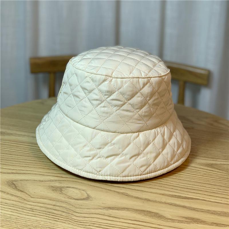Rhombus Bucket Hat Women's Autumn and Winter Warm Fashion Basin Hat,Winter Bucket Hat for Men and Women - Thickened Solid Color Warm Fisherman Cap