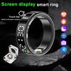 SACOSDING Smart Ring LED Display Screen Bluetooth Heart Rate Blood Oxygen Monitoring Multi Sports Mode 5ATM Waterproof Smart Ring