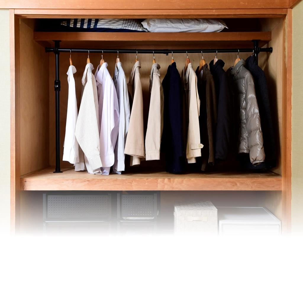 YAMAZEN Tension Hanger Rack for Easy Tension Model Patent Width X Depth X Height Clothes Closets, (Utility Applied), 97.5-166 9.5 80-207cm, Storage,