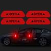 4 Pieces/Set of Car Open Reflective Tape Warning Signs Night Driving Safety Lighting Luminous Tape