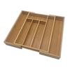 Bamboo Drawer Organizer Expandable 5-7 Compartments Adjustable Width Easy To Clean Cutlery Tray for Kitchen Utensils Jewelry Tools