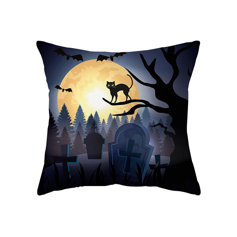 Pumpkin Kitten Throw Pillow Cover Halloween Theme Series Throw Pillow Cover Sofa Chair Bed Cushion Cover Home Decor