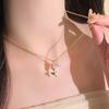 Tulip Imitation Pearl Pendant Necklace for Women Gold Color Minimalist Metal Summer Jewelry Clavicle Chain Girls