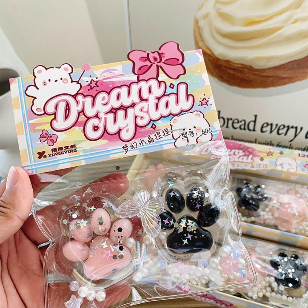 2Pcs Tapa Squishy Pearl Cat Paw Fidget Toy Antistress Stress Relief Toy For Adult Kids TPR Slow Rebound Sensory Toy Unique Gifts