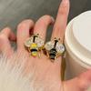 Y2K Style Vintage Bee Ring Punk Colorful Bee Ring Unique Design Rhinestone Bee Ring  Casual Wear
