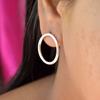 925 Sterling Silver Round Hoop Studs Earrings, Handmade Trendy Studs Earrings, Gift For Her
