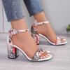 Fashion Woman’s Sandals 2025 New Summer Elegant Designer Sandal Female Fashion Comfortable Medium Block High Heels Women Shoes Plus Size
