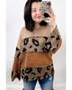 Leopard Colorblock Patchwork Knit Top