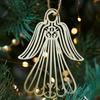 Wooden Angel Christmas Ornaments Rustic Angel Hanging Ornament with Hollow Design