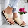 Womens Summer Wedges Leather Ring Toe Sandals Orthopedic Correction Platform Non-Slip Open Toe Casual Beach Slip On Slippers