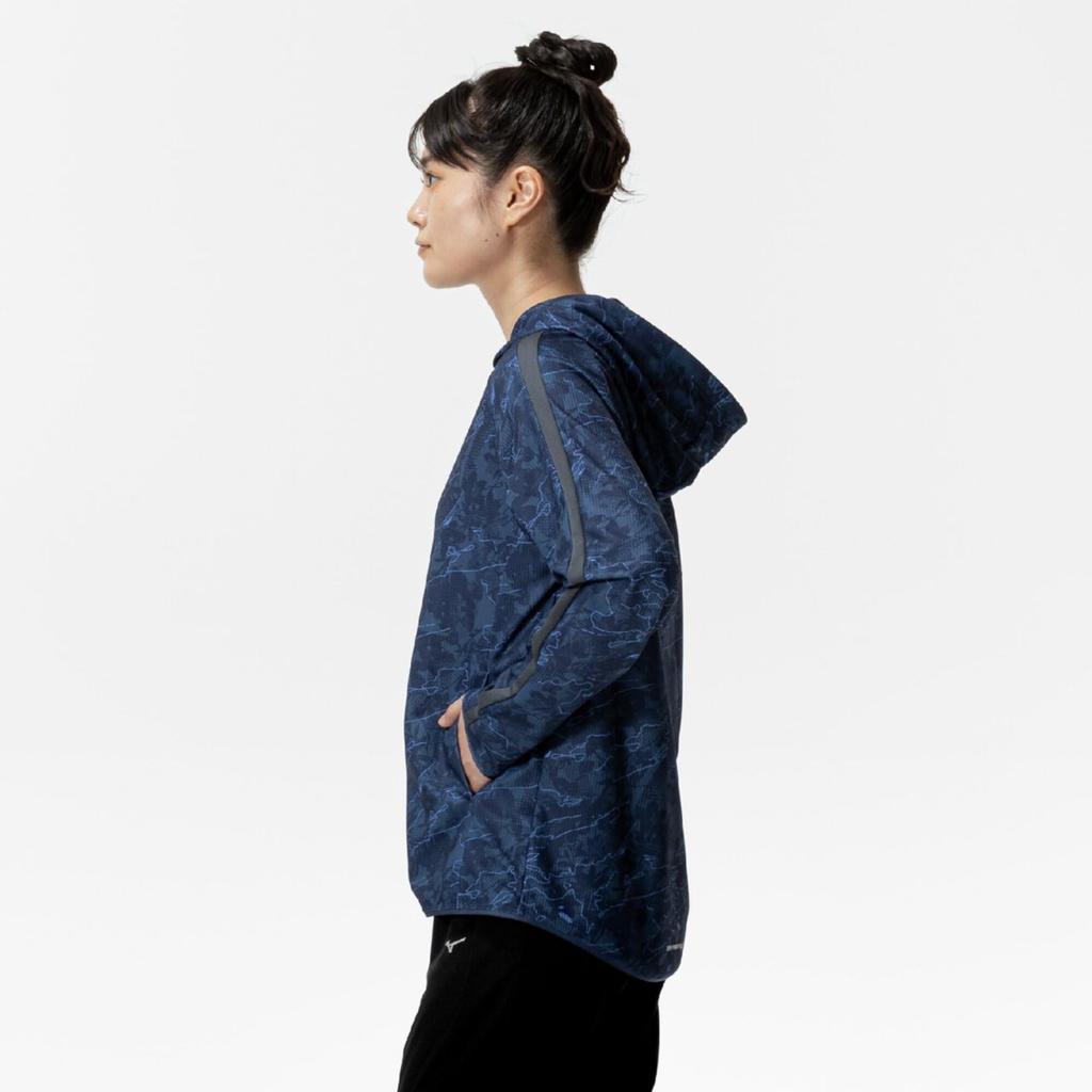 Mizuno Dry Aeroflow Highly Breathable Training Dark 32MCC310 Women's Hoodie, Jersey, Blue,