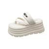 Fashion Women High Platform Slippers New 2025 Summer Beach Flip-Flops Ladies 8CM Wedge Heels Shoes Woman Outside Chunky Sandals
