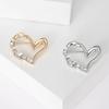 Creative Personality Glossy Crooked Peach Heart Brooch Simple Alloy Heart Pin Jacket Shirt Anti-Light Buckle
