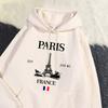 Мода Женские Толстовки Париж Франция Печать Эйфелевой Башни Свитшот Карман Мягкий Теплый Дышащий Пуловер Осенне-Зимний Топ