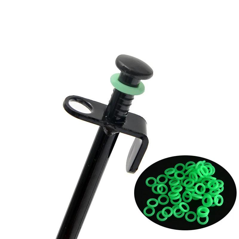 100pcs/lot Luminous Tent Pegs Ground Nail Tent Stakes Ring Silicone Night Warning Luminous Rings for Camping BBQ Tent Nail