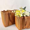 Hand Woven Picnic Basket Imitation Rattan Large Shopping Baskets Fruit Vegetable Storage Basket With Handle