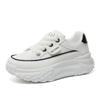 Fashion Retro Women Chunky White Casual Shoes Spring All-match Lace-up Platform Sneakers High Quality Student Board Shoes Mujer