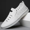 Summer Breathable Leather Walking Shoes for Men Hollow Out Slip-on Loafers Men's Comfortable Leather Casual Shoes