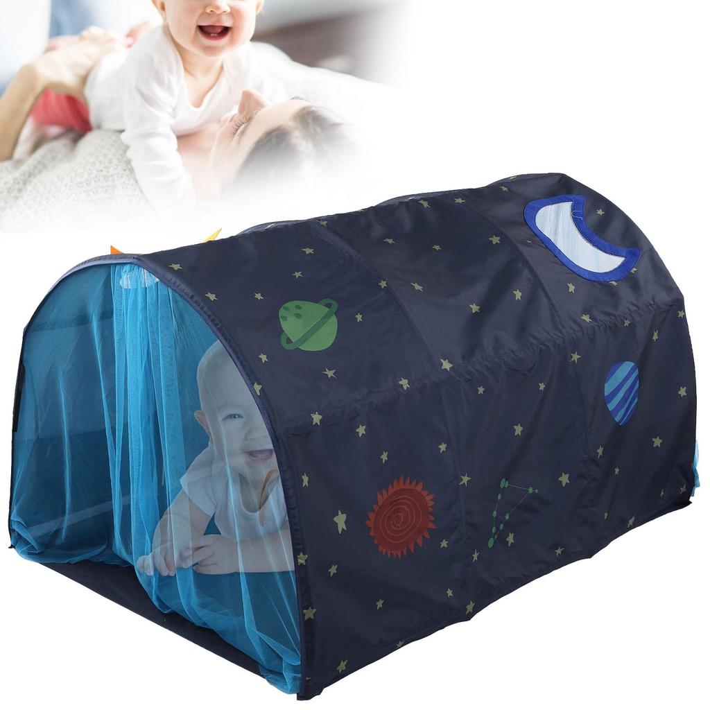 Portable Baby Tunnel Tent Children"s Bed Tent Crawling Tunnel Boys Girls Game House ToysBlue with