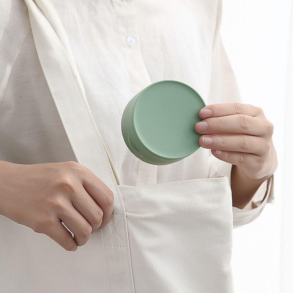 Round Soap Dishes Tray Creative Bathroom Shower Gadgets with Lid Soap Container Household