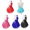 Sequin Floral Figure Ice Skating Dress Child Girls Gymnastics Leotard Ballroom Ballet Dance Costume Lyrical Performance Clothing