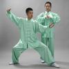 2Pcs/Set Unisex Button Placket Shirt Loose Solid Color Chinese Traditional Tai Chi Suit Kung Fu Wear Men Clothes