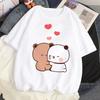 Cute Bear LOVE Unisex T Shirt Women Bubu Dudu Couple Tops Tee Summer Short Sleeve Tshirts Female Korean Casual Girl T-shirt Camisetas