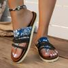 Women's Flip Flops Fashionable Patterned Slippers Casual Beach Shoes