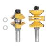 2PcsSet Entry Door Tenon Router Bit Carbon Steel Alloy Adjustable Stile Rail Milling Cutter 12in