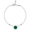 [R3004] - Silver Bracelet 'Meghan' Green Chalcedony (rhodium) - 8 Mm