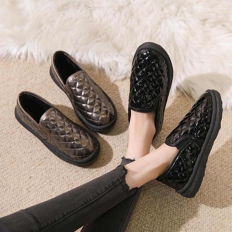 Woman Winter Shoes Plus Plush Keep Warm Casual Slip-on Flat Shoes Ladies Comfort Warm Loafers
