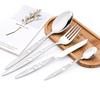 4/8/16/24Pcs Vintage Silver Set Dinnerware Portable Printed Stainless Steel Spoon Fork Steak Knife Set Travel Cutlery Tableware