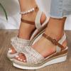 Espadrilles Wedge Sandals for Women Summer Peep Toe Non Slip Gladiator Shoes Woman Fashion Bowtie Platform Sandalias Mujer