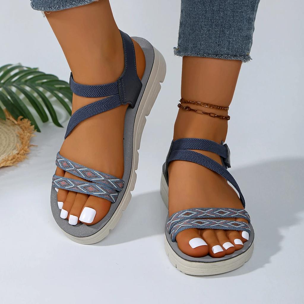 Fashion Women Sandals Summer New Comfortable Elegant Outdoor Casual Shoes for Women Fashion Thick Soled Lightweight Breathable Sandals