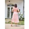 Women Summer Floral Dress Casual Loose Round Neck Short Sleeve Dresses Female Womens Dress