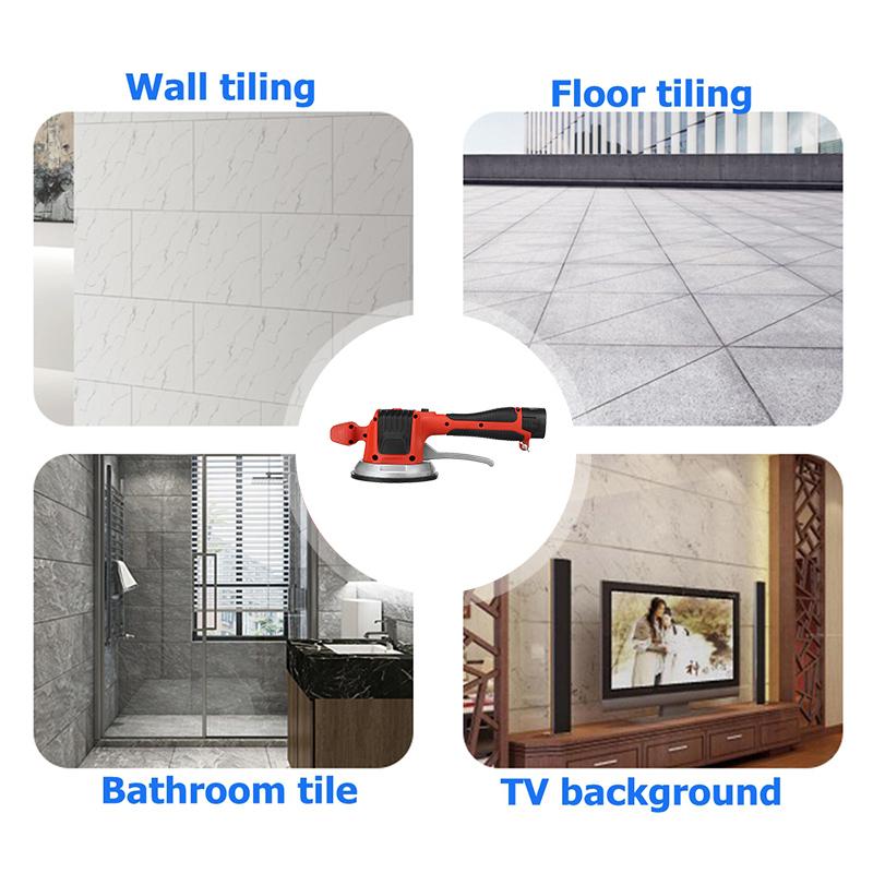 120mm Tiles Vibrator Suction Cup Adjustable Automatic Floor Vibrator Leveling Tool 110V/220V Tiling Tile Machine With 2 Battery