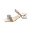 Comemore Shiny New Thin High Heels Sandals Open Toe Platform Clog Party Sandals Woman Rhinestone Silver Slippers 2025