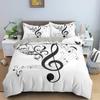 Musical Note Bedding Set 3pcs Music Theme Quilt Cover King/Queen Size Fashionable Psychedelic Soft Duvet Cover With Pillowcase