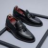 Men Casual Business Office Formal Dress Shoes Slip-on Tassels Shoe Black Brown Original Leather Loafers Gentleman Footwear Mans