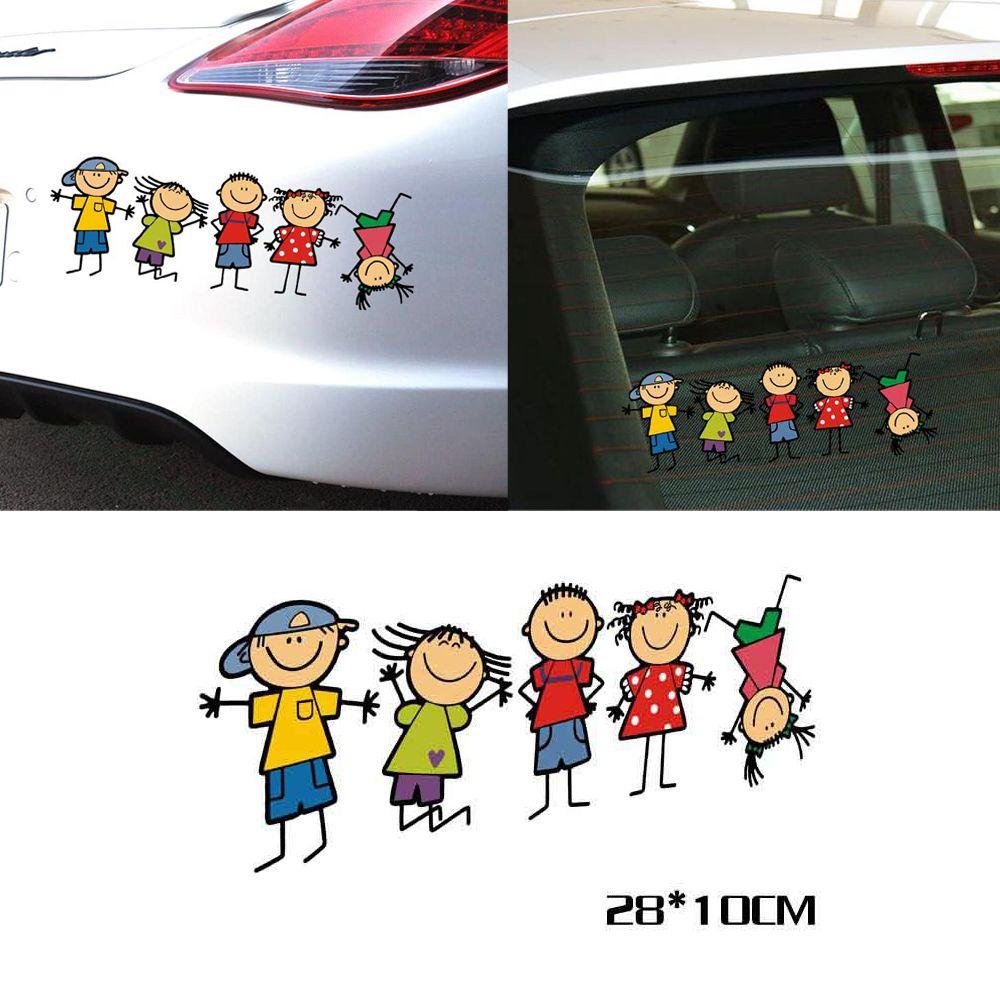 Vinyl Funny Children Boy Girl Window Decal Cute Kids Family Car Sticker