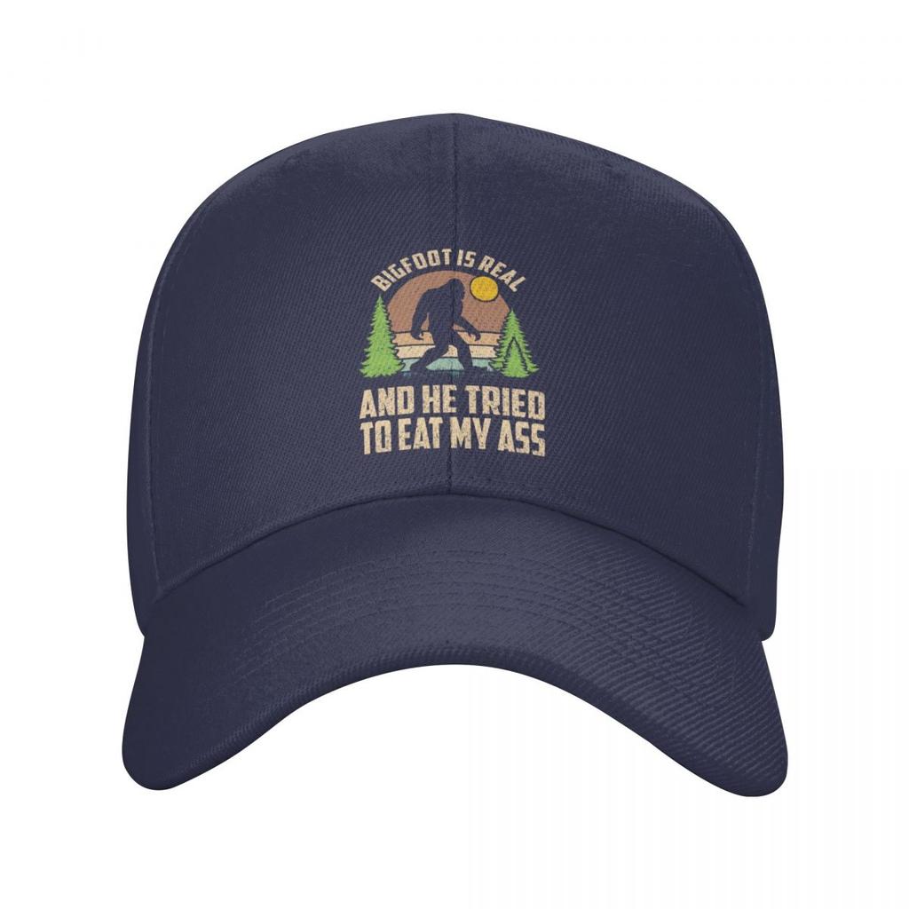 Classic Bigfoot Is Real And He Tried To Eat My Ass Baseball Cap Unisex Women Custom Adjustable Unisex Dad Hat Hip Hop Snapback Caps