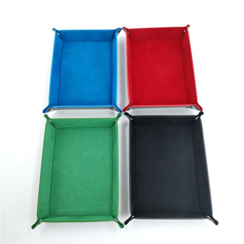 Creative Storage Tray Pu Foldable Storage Box Pu Tray Dice Tray Desktop Storage Box Rolling Folding Game Storage