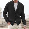 Men Sweater Coat with Pockets Turn-down Collar Long Sleeves Single-breasted Buttons Long Sleeves Solid