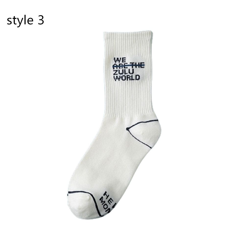 Stockings Women Men Personality Mid Socks Sports Socks Striped Number