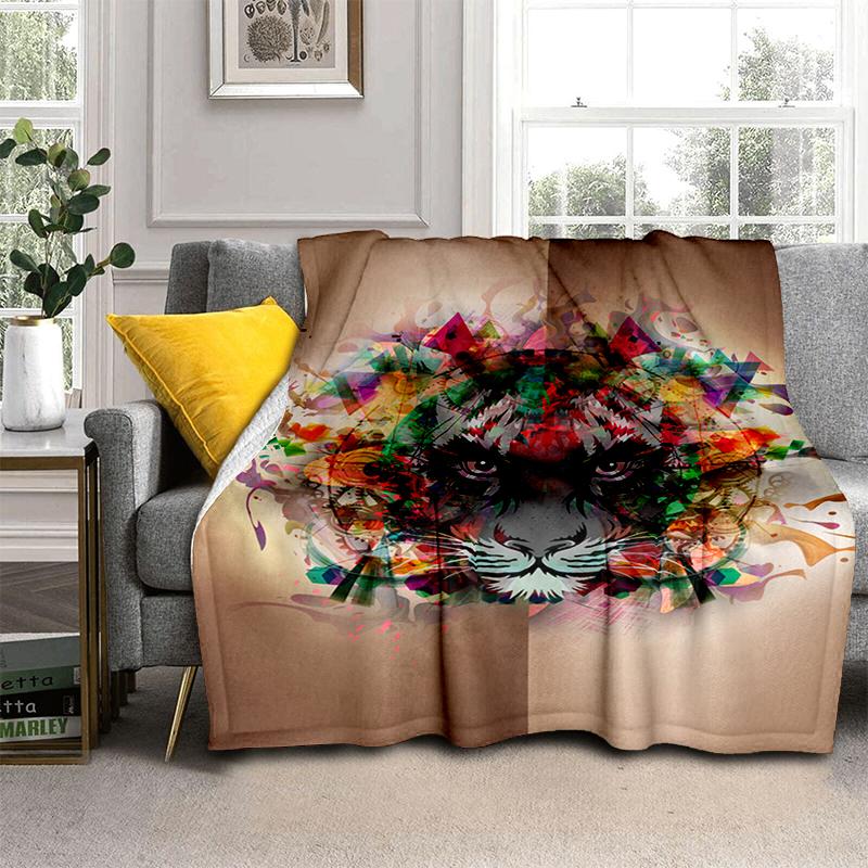 Большой чехол для дивана-кровати с 3D принтом тигра, мягкое и волосатое одеяло, плед, мягкие теплые фланелевые одеяла, подарок для фанатов