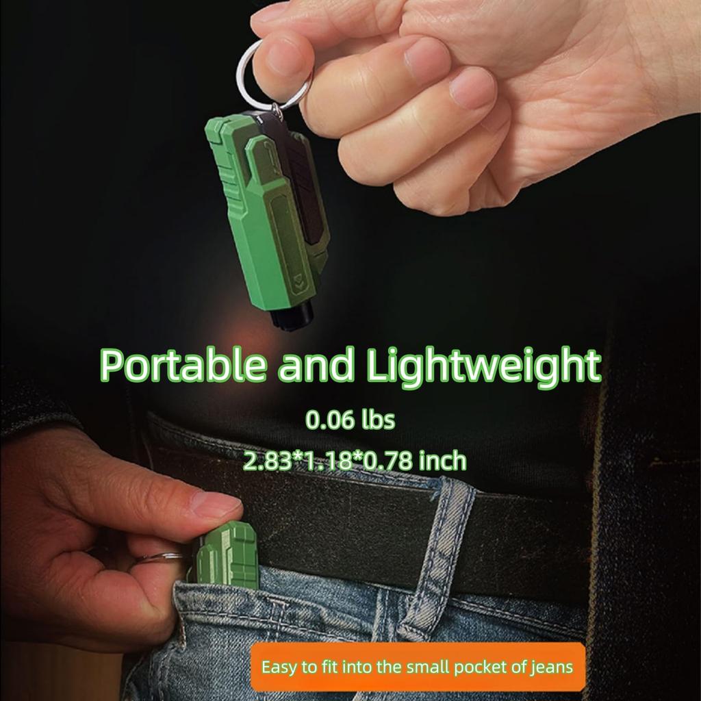 Window Breaker And Cutter Keychain,2 In 1 Car Safety Hammer Glass Break Under Water,Emergency Window Punch Escape Tool For Vehicle