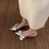 Women's Pumps Slip On Women Sandals Summer 2025 Pointed Toe Silver Party Shoes Fashion Womens High Heels Bowknot Zapatos Mujer